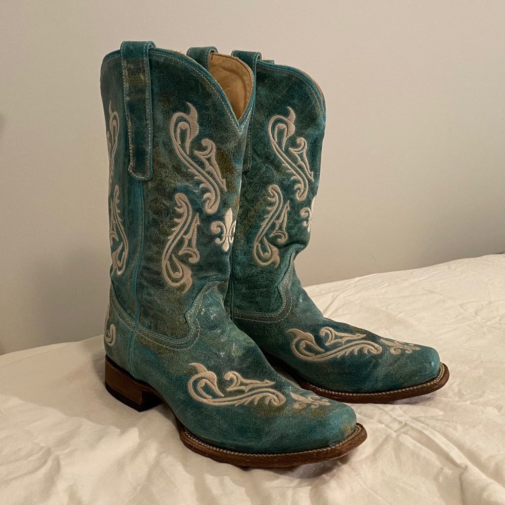 Corral Turquoise Blue Cortez Cowgirl Boots